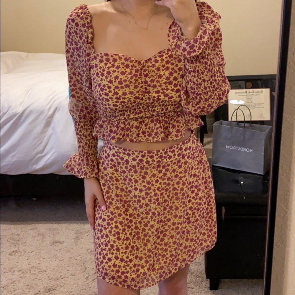 Two piece shirt and skirt set!
